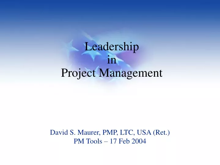 leadership in project management