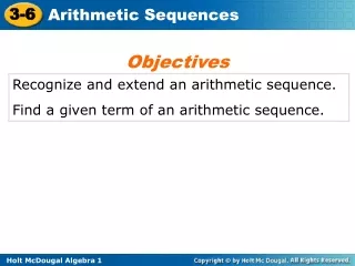 Recognize and extend an arithmetic sequence. Find a given term of an arithmetic sequence.