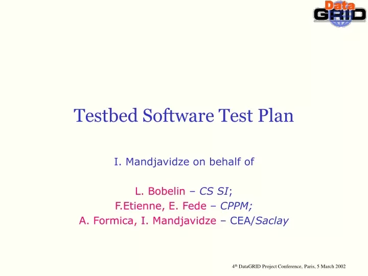 testbed software test plan