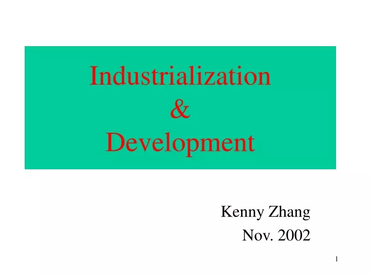 industrialization development