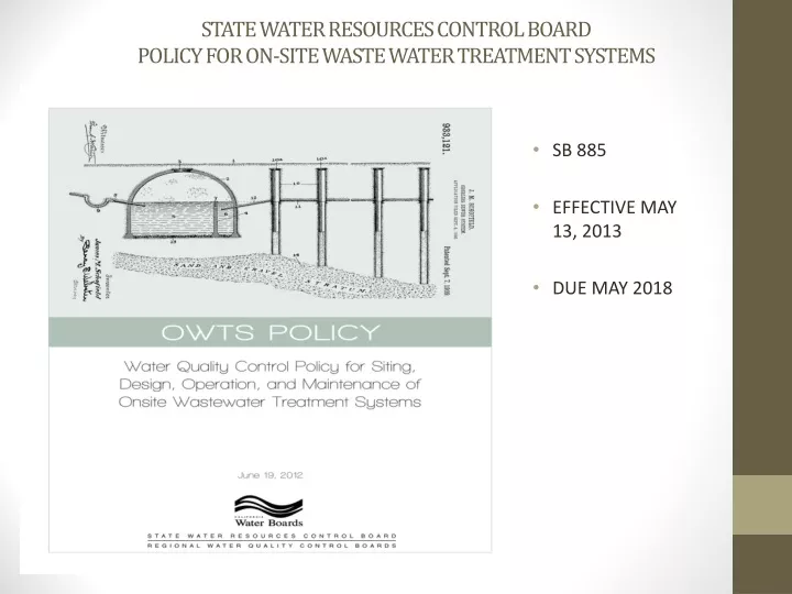 state water resources control board policy for on site waste water treatment systems