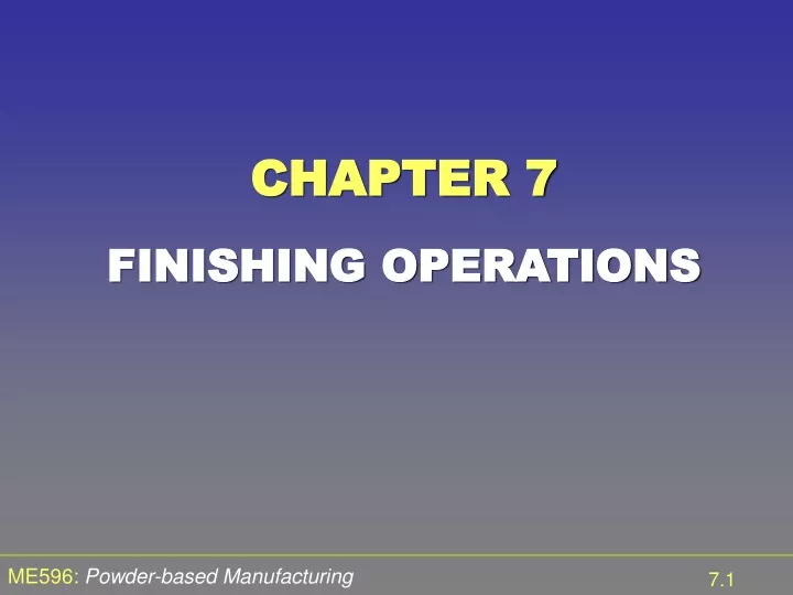 chapter 7 finishing operations