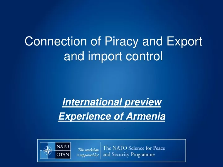connection of piracy and export and import control