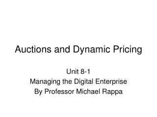 Auctions and Dynamic Pricing