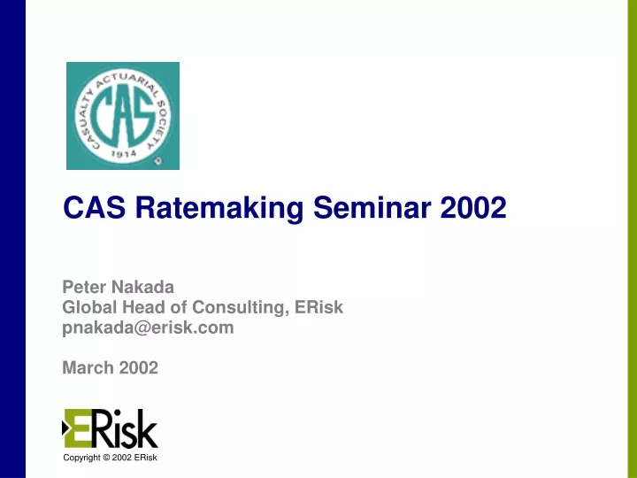 cas ratemaking seminar 2002