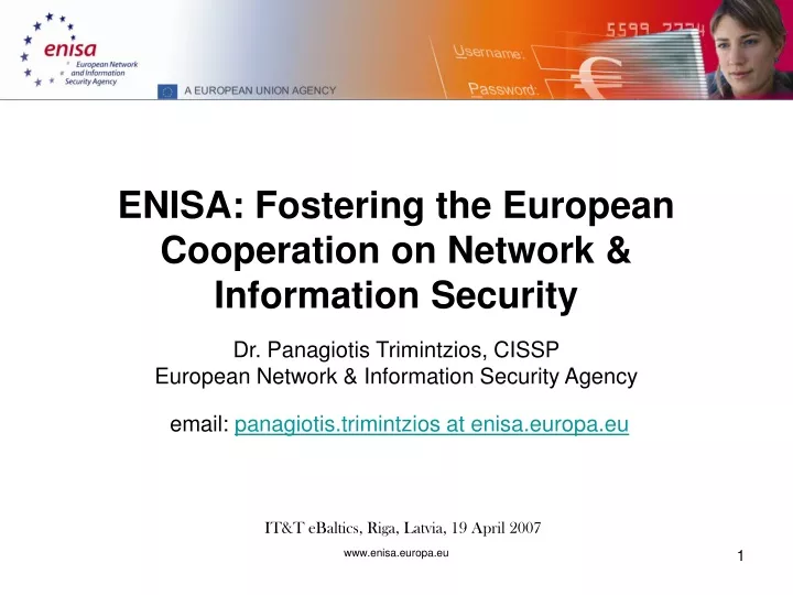 enisa fostering the european cooperation on network information security