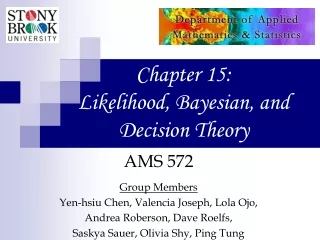 Chapter 15:  Likelihood, Bayesian, and Decision Theory