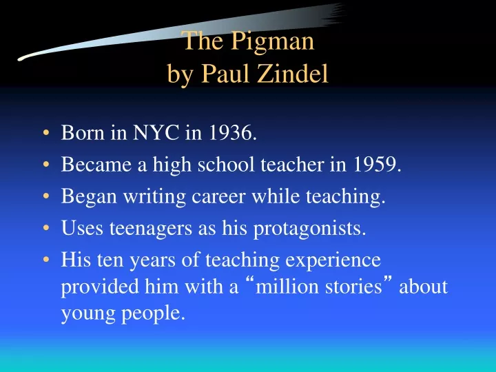 the pigman by paul zindel