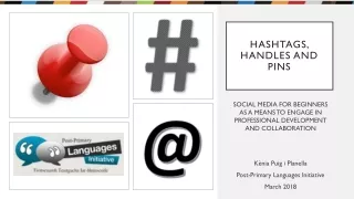Hashtags, handles and pins