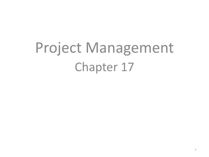 project management chapter 17