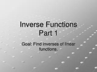 Inverse Functions Part 1