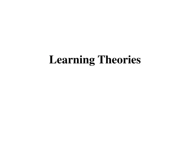 learning theories