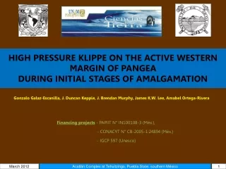 HIGH PRESSURE KLIPPE ON THE ACTIVE WESTERN MARGIN OF PANGEA DURING INITIAL STAGES OF AMALGAMATION