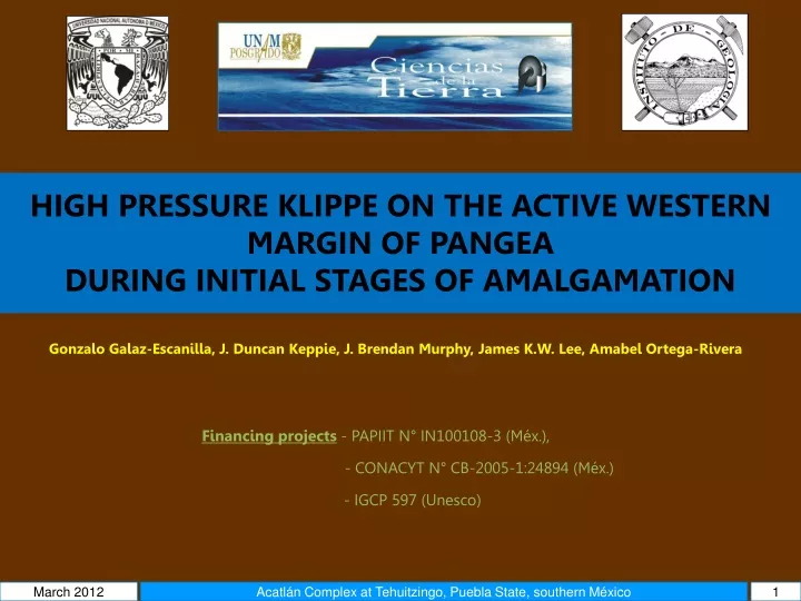 high pressure klippe on the active western margin of pangea during initial stages of amalgamation