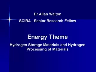 Dr Allan Walton SCIRA - Senior Research Fellow Energy Theme