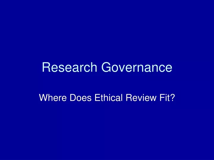 research governance