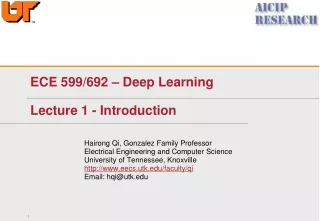 ECE 599/692 – Deep Learning Lecture 1 - Introduction