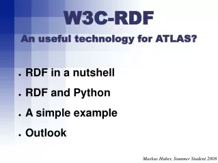 W3C-RDF An useful technology for ATLAS?