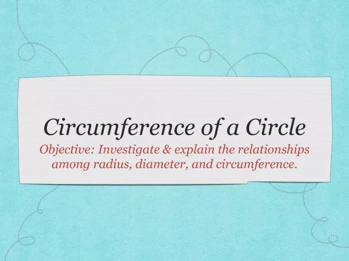 circumference of a circle