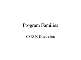 Program Families