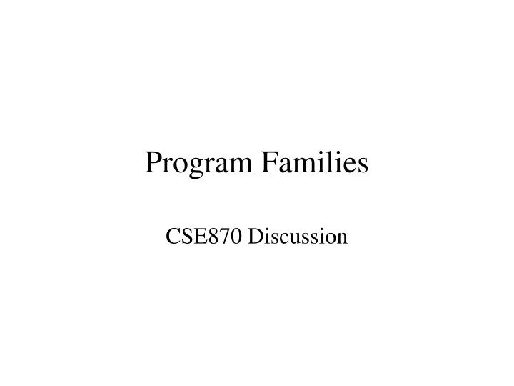 program families