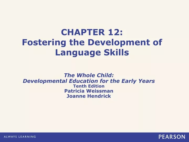 chapter 12 fostering the development of language skills