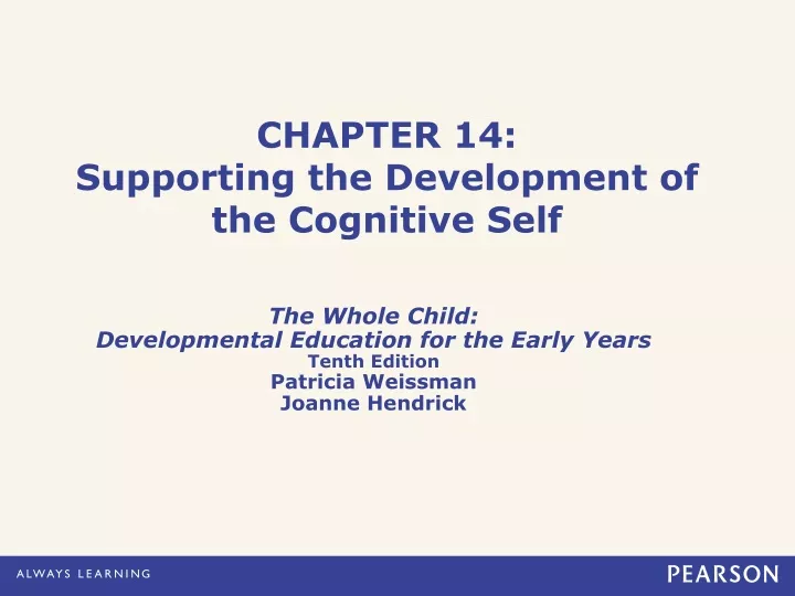 chapter 14 supporting the development of the cognitive self