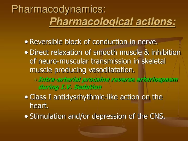 pharmacodynamics pharmacological actions