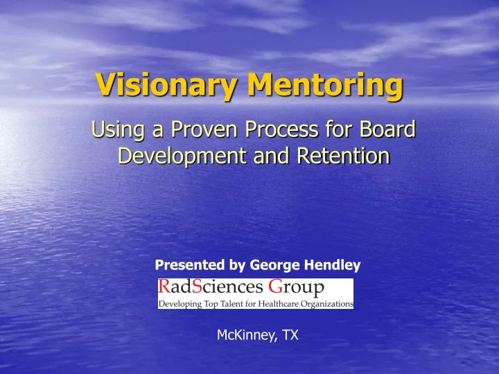 visionary mentoring