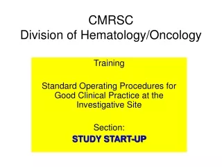 CMRSC  Division of Hematology/Oncology