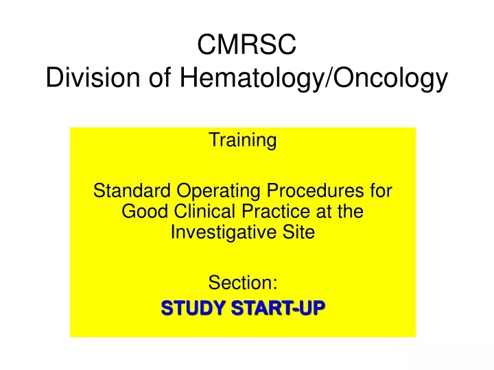 cmrsc division of hematology oncology
