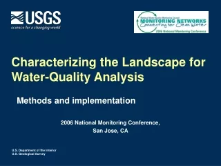 Characterizing the Landscape for Water-Quality Analysis