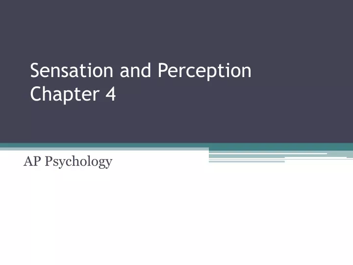 sensation and perception chapter 4