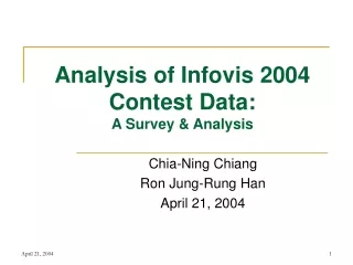 Analysis of Infovis 2004  Contest Data:  A Survey &amp; Analysis