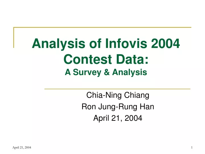 analysis of infovis 2004 contest data a survey analysis