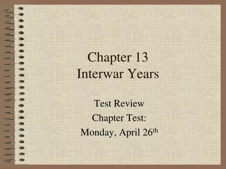 chapter 13 interwar years