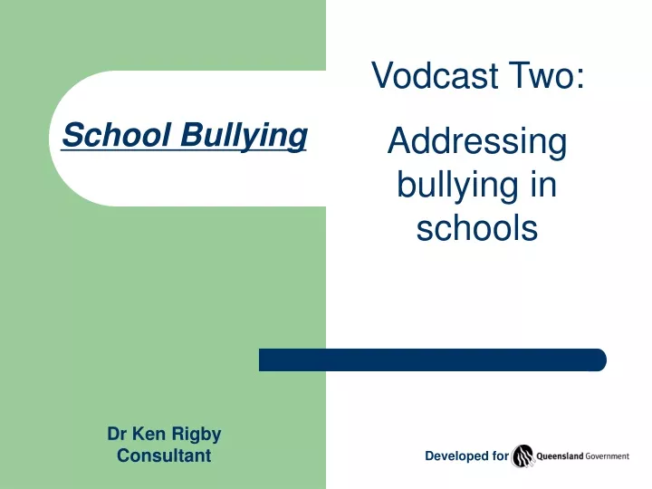 vodcast two addressing bullying in schools