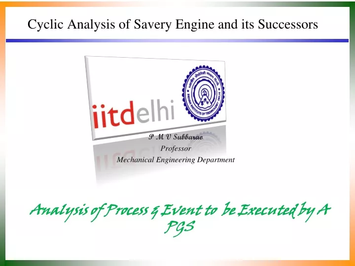 cyclic analysis of savery engine and its successors