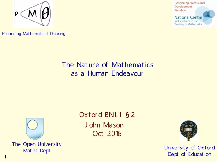 the nature of mathematics as a human endeavour