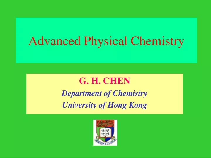 advanced physical chemistry