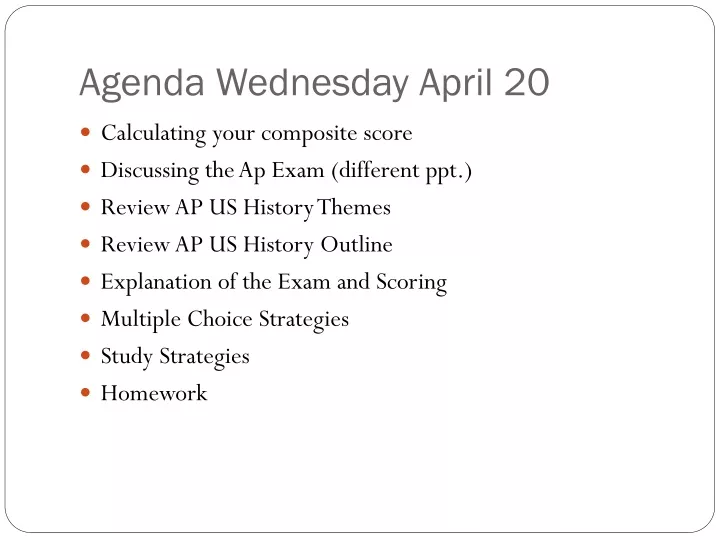agenda wednesday april 20