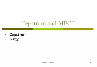 Cepstrum  and MFCC