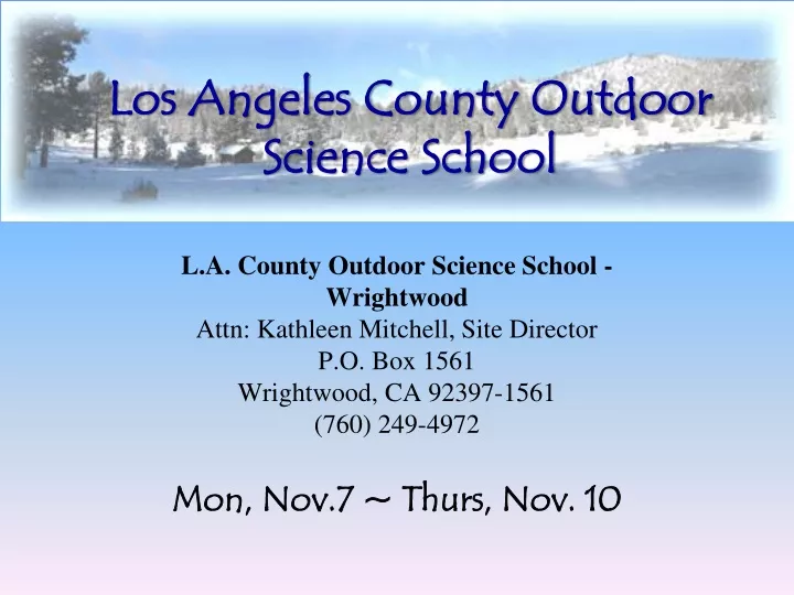 los angeles county outdoor science school