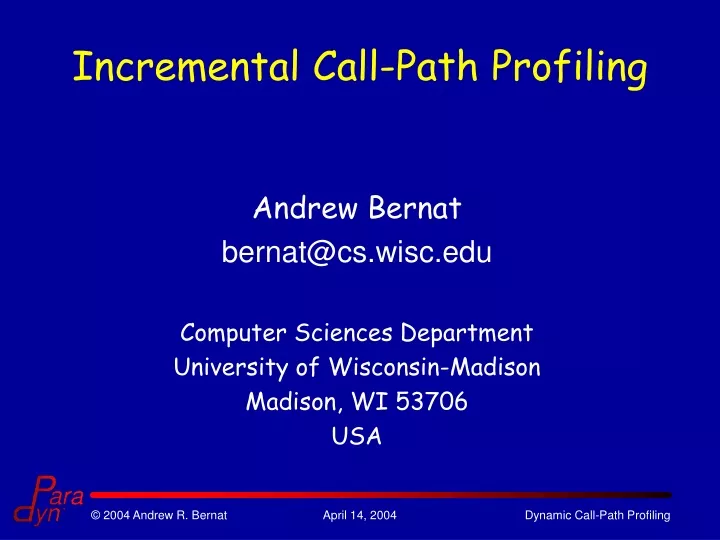 incremental call path profiling