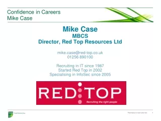 Confidence in Careers Mike Case