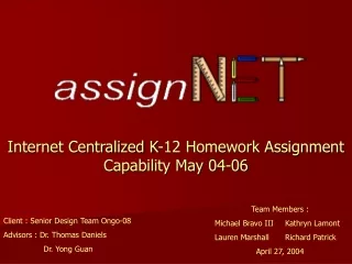 Internet Centralized K-12 Homework Assignment Capability May 04-06