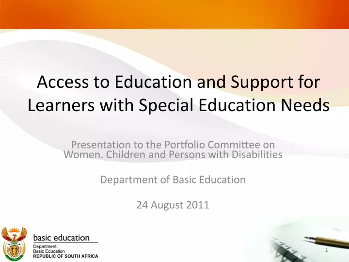 access to education and support for learners with special education needs