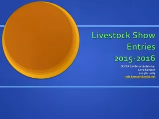 Livestock Show  Entries  2015-2016