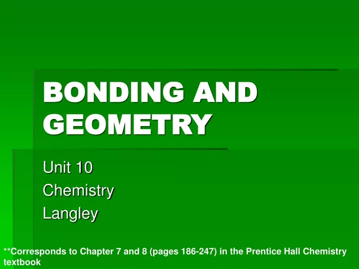 bonding and geometry