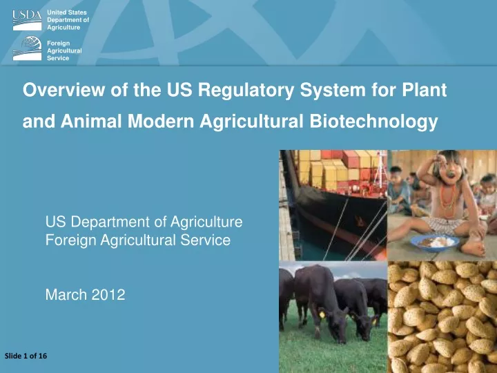 overview of the us regulatory system for plant
